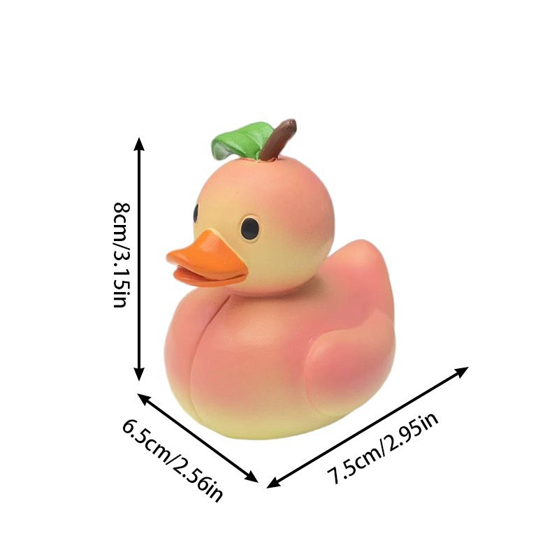Figurine Fruit Duck- Vegetable Duck Statue Unique Ducks Figurine Resin Ducks for Dashboard Funny Fruit Duck Statue for Home Office Desktop Car Accessories