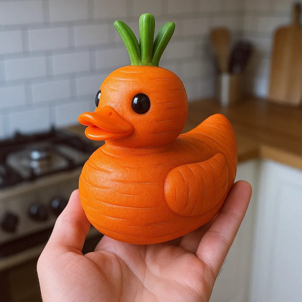 Figurine Fruit Duck- Vegetable Duck Statue Unique Ducks Figurine Resin Ducks for Dashboard Funny Fruit Duck Statue for Home Office Desktop Car Accessories