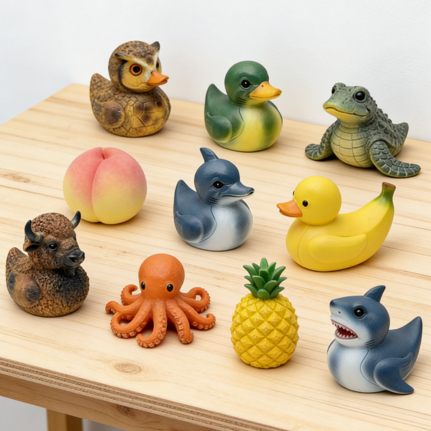 Figurine Duck- Whimsical Duck Statue Unique Ducks Figurine Resin Ducks for Dashboard Funny Animal Duck Statue for Home Office Desktop Car Accessories