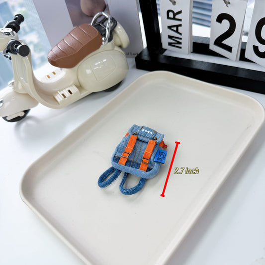 Miniature Doll Backpack for 12-17cm Dolls(Orange&Blue)