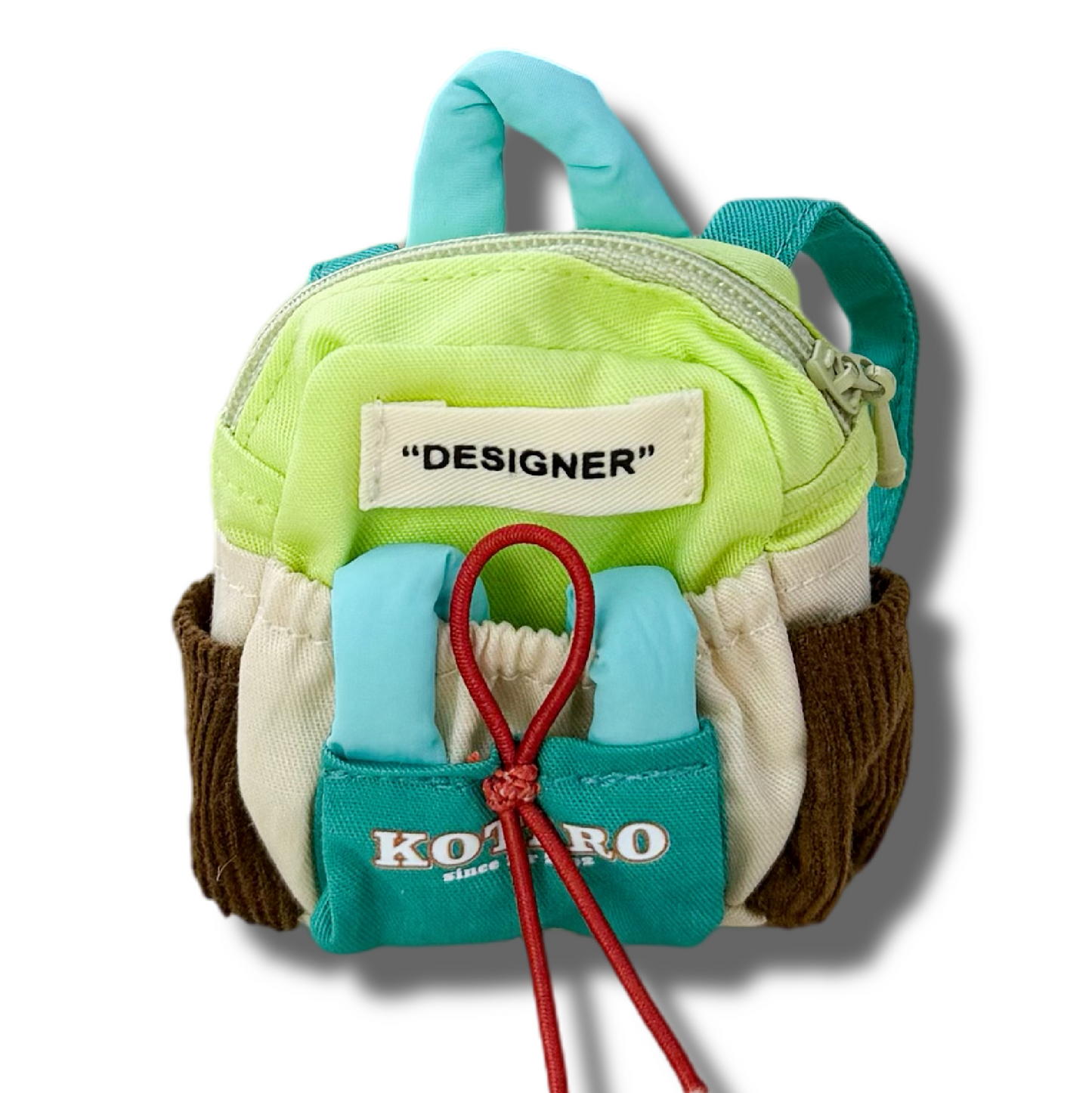 Miniature Doll Backpack for 12-17cm Dolls(Green&White)