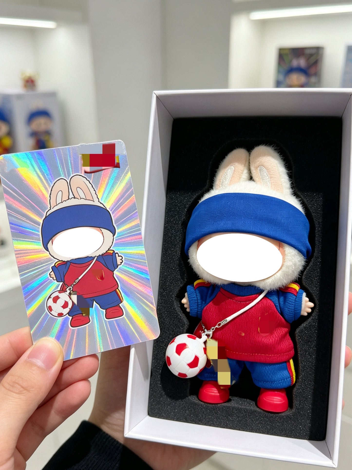 Spain Soccer Jersey Doll Clothes for 15-17cm Labubu Dolls,5 pcs Set Mini Football Uniform for 6 inch doll