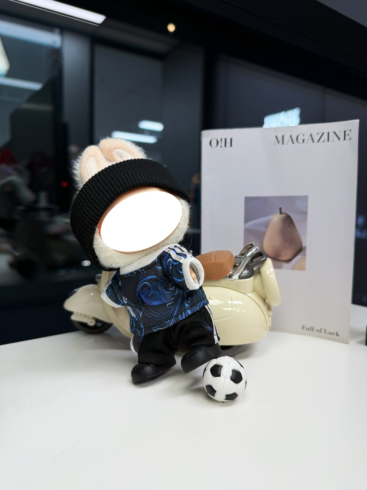 Argentina Away Soccer Jersey Doll Clothes for 15-17cm Plush Dolls,5 pcs Set Mini Football Uniform for 6 inch doll
