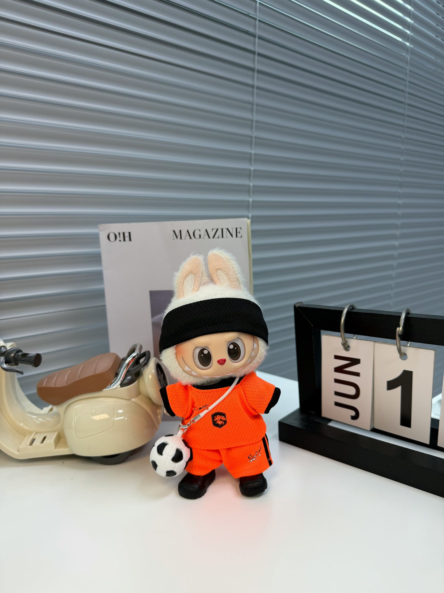 Holland Soccer Jersey Doll Clothes for 15-17cm Labubu Dolls,5 pcs Set Mini Football Uniform for 6 inch doll