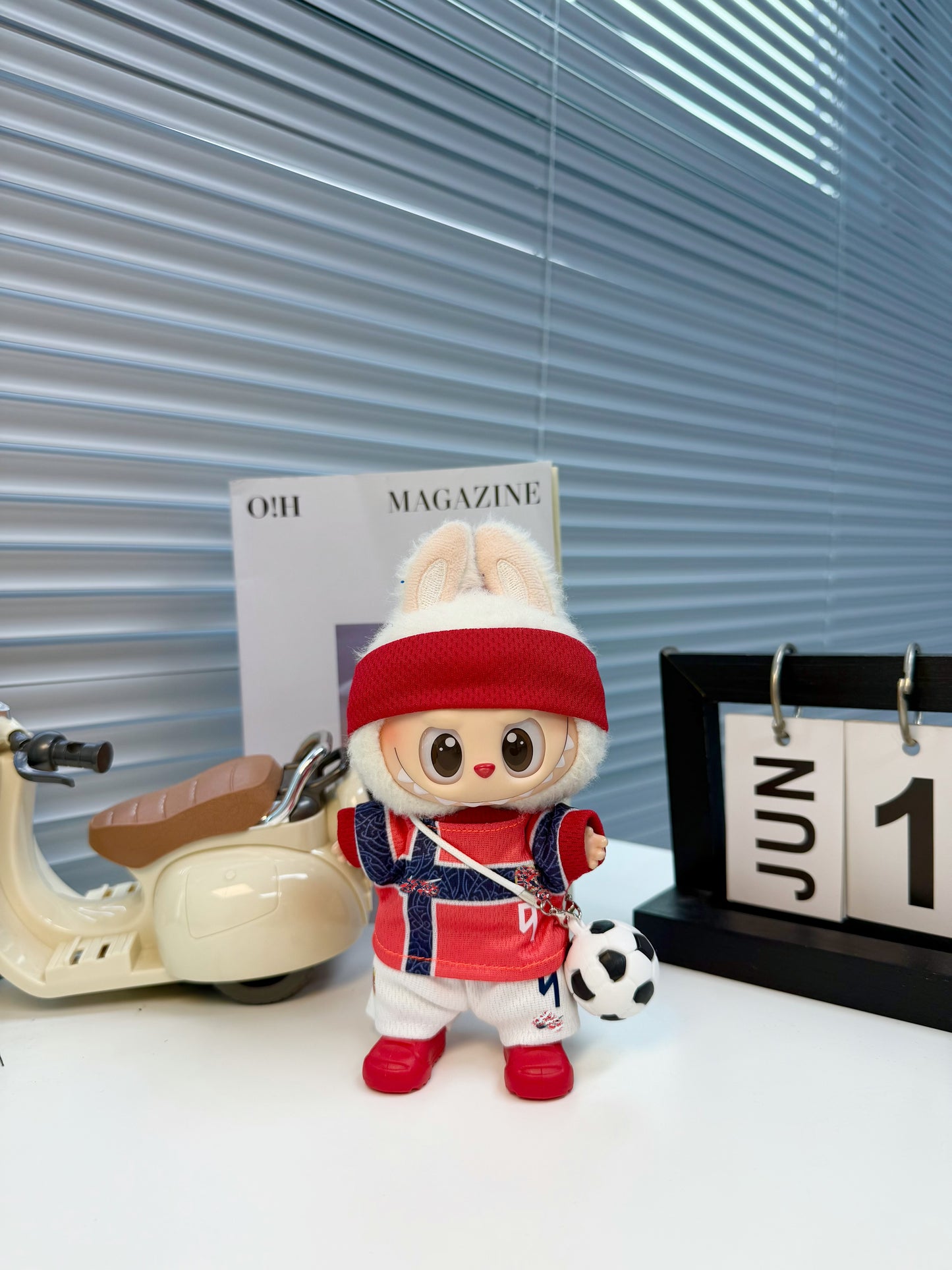 Norway #9 Soccer Jersey Doll Clothes for 15-17cm Plush Dolls,5 pcs Set Mini Football Uniform for 6 inch doll