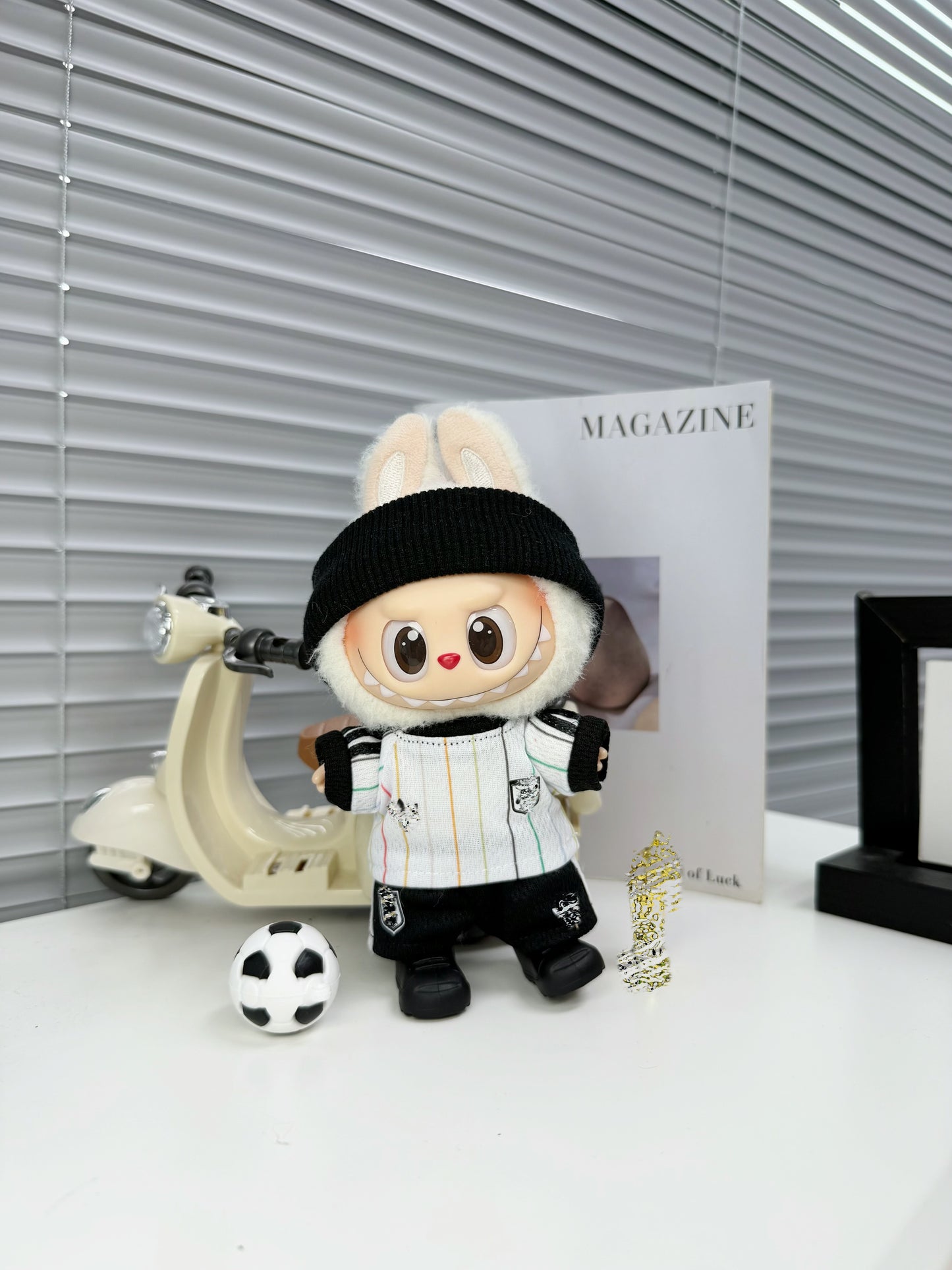 Japan Soccer Jersey Doll Clothes for 15-17cm Labubu Dolls,5 pcs Set Mini Football Uniform for 6 inch doll