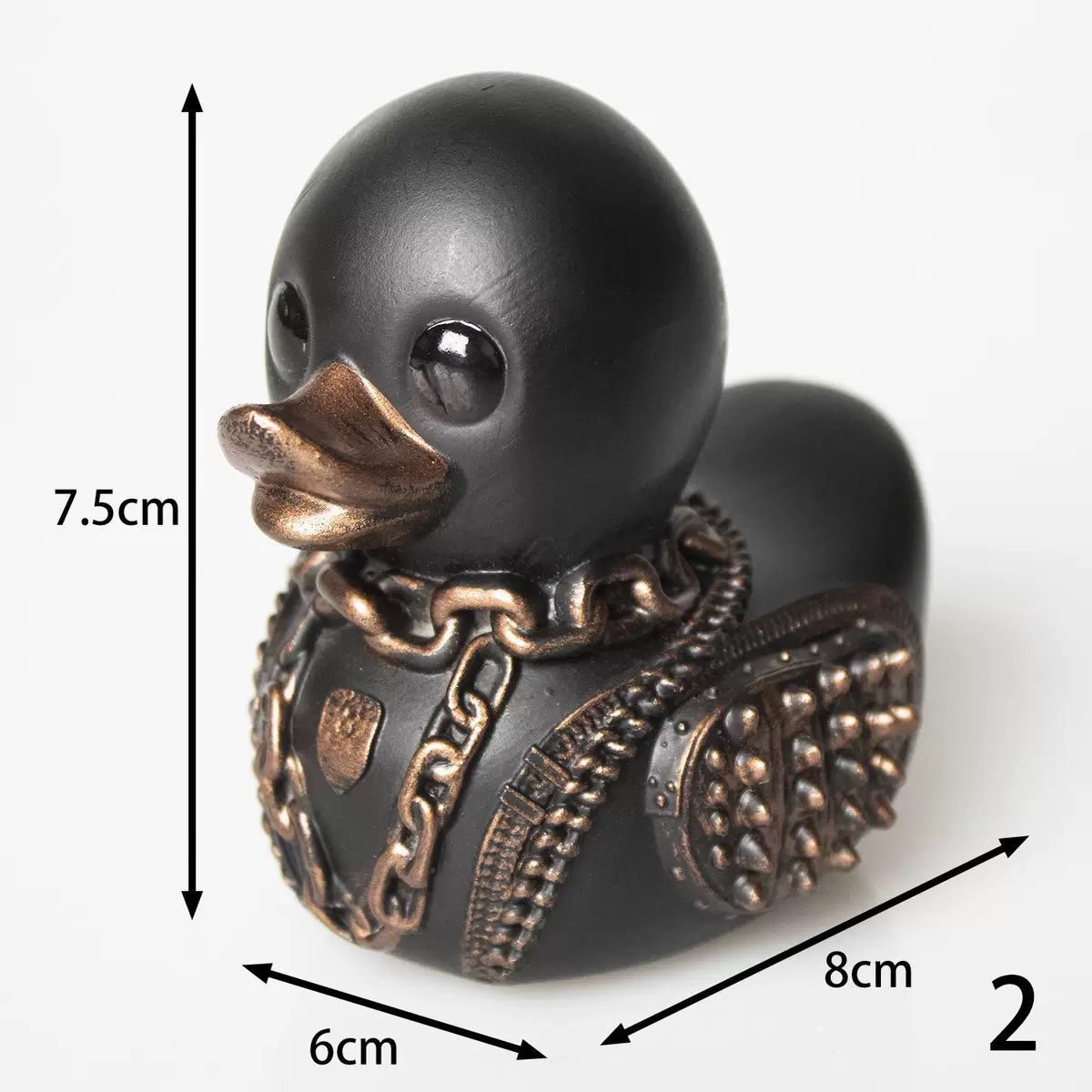 Punk Duck- Whimsical Duck Statue Unique Ducks Figurine Resin Ducks for Dashboard Funny Animal Duck Statue for Home Office Desktop Car Accessories