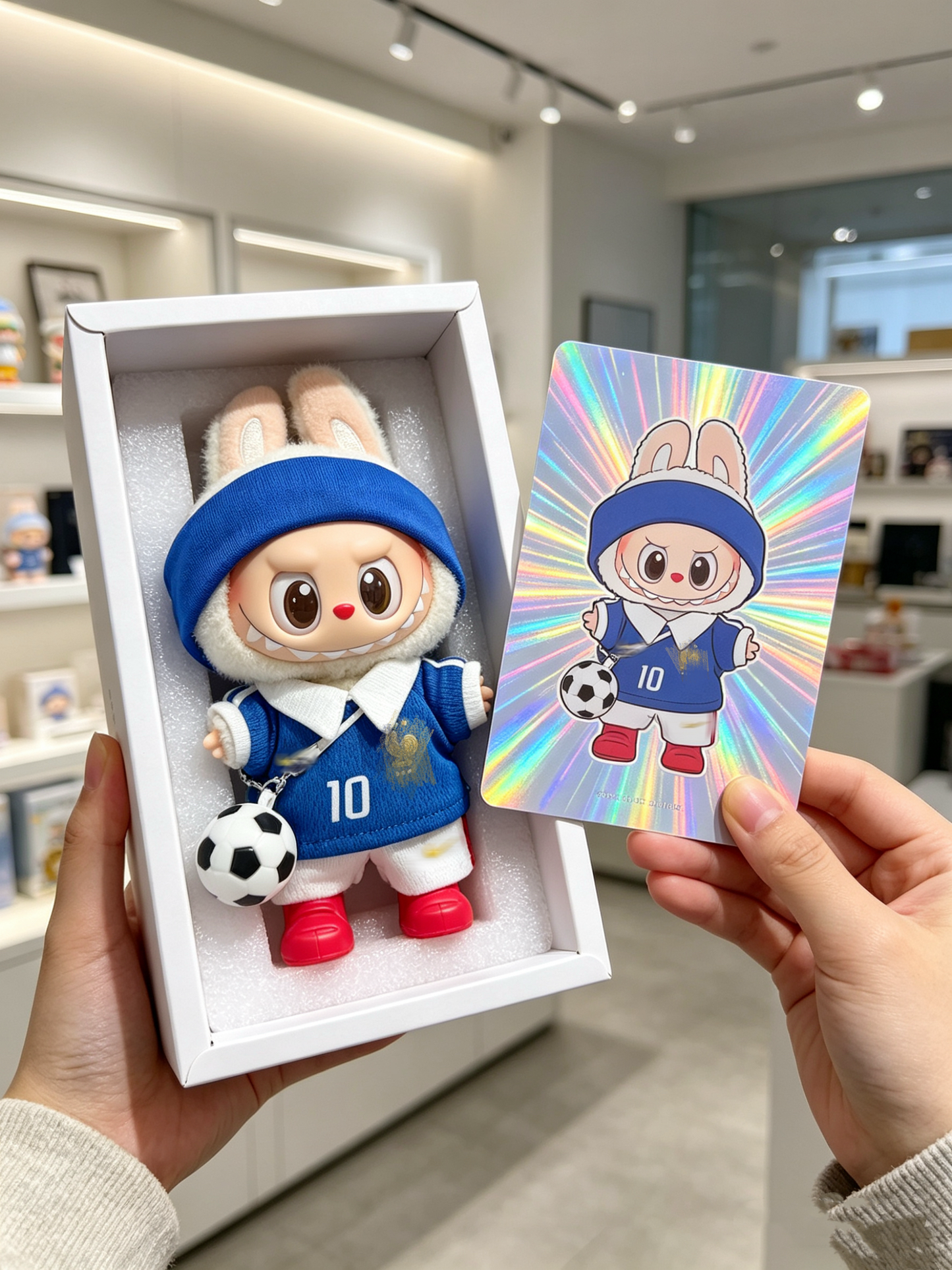 France Home #10 Soccer Jersey Doll Clothes for 15-17cm Plush Dolls,5 pcs Set Mini Football Uniform for 6 inch doll