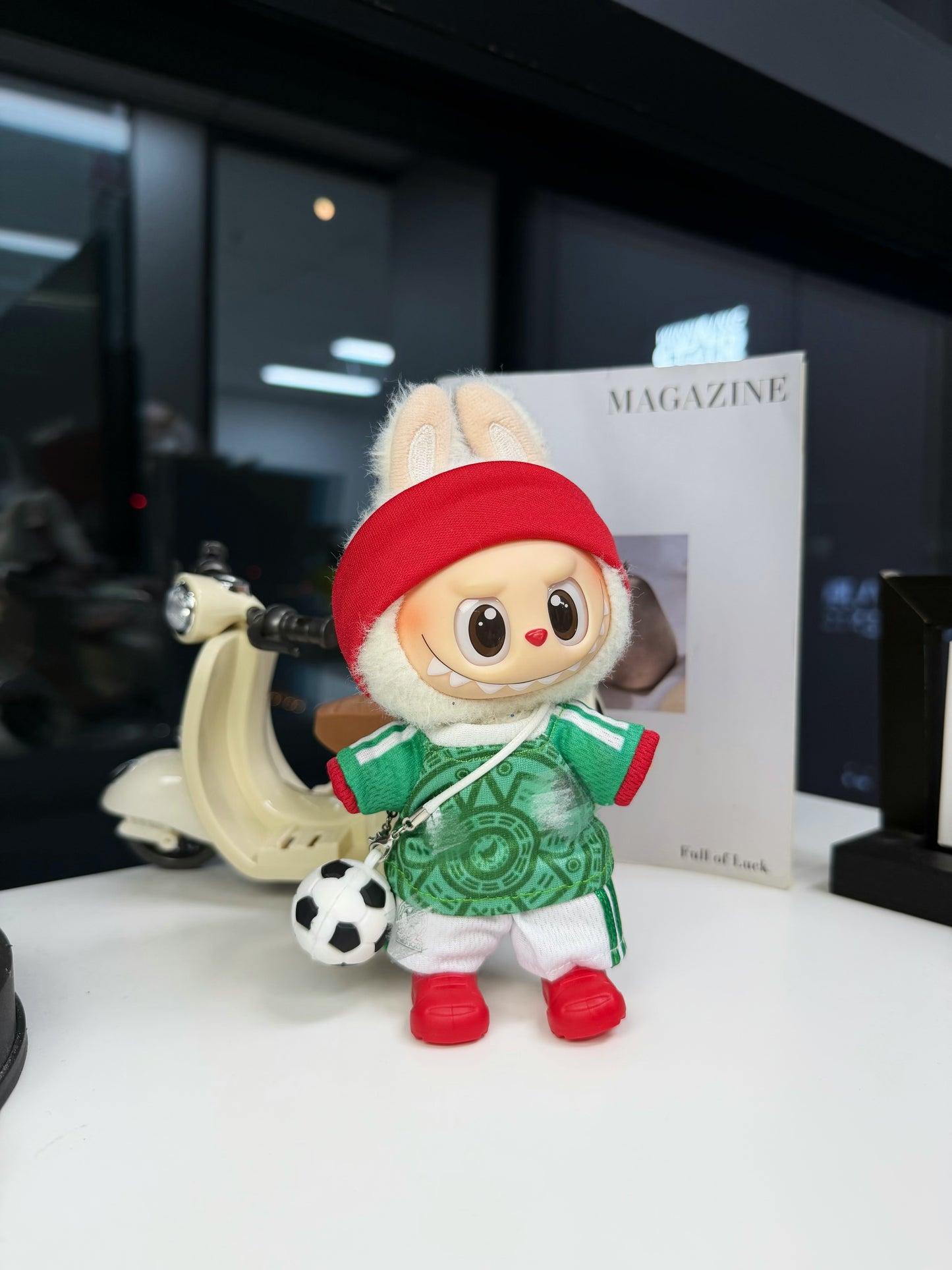 Mexico Soccer Jersey Doll Clothes for 15-17cm Labubu Dolls,5 pcs Set Mini Football Uniform for 6 inch doll