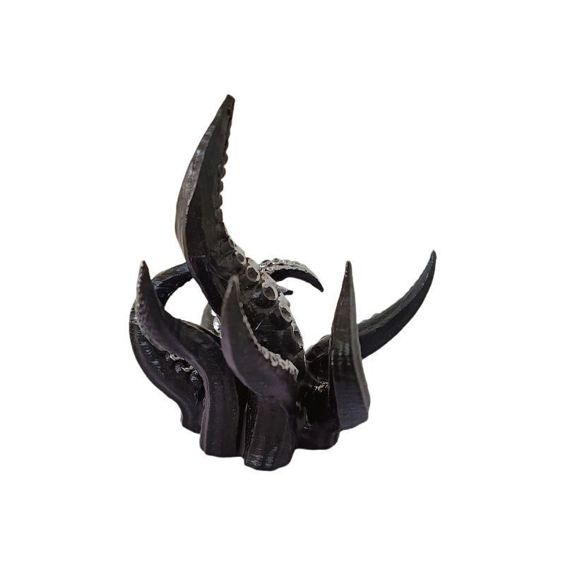 Black Octopus Tentacle Sculpture Resin Kraken Statue Mini Sea Monster Decor 11cm 4.3 inch Small Cthulhu Figurine for Desk