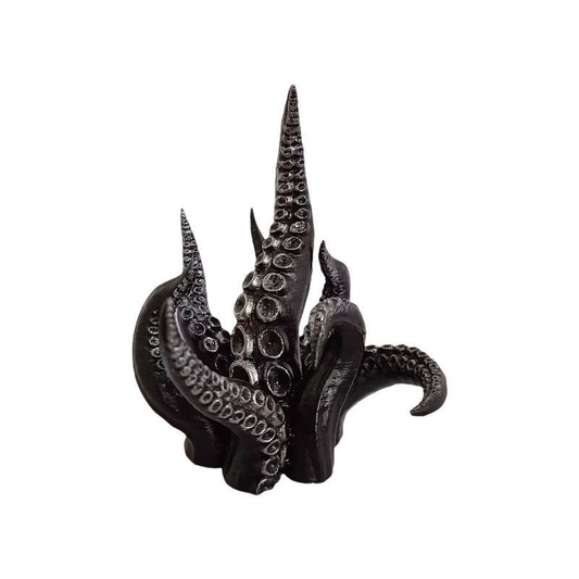 Black Octopus Tentacle Sculpture Resin Kraken Statue Mini Sea Monster Decor 11cm 4.3 inch Small Cthulhu Figurine for Desk