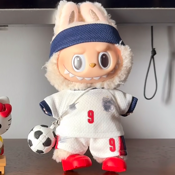 England Home Soccer Jersey Doll Clothes for 15-17cm Plush Dolls,5 pcs Set Mini Football Uniform for 6 inch doll