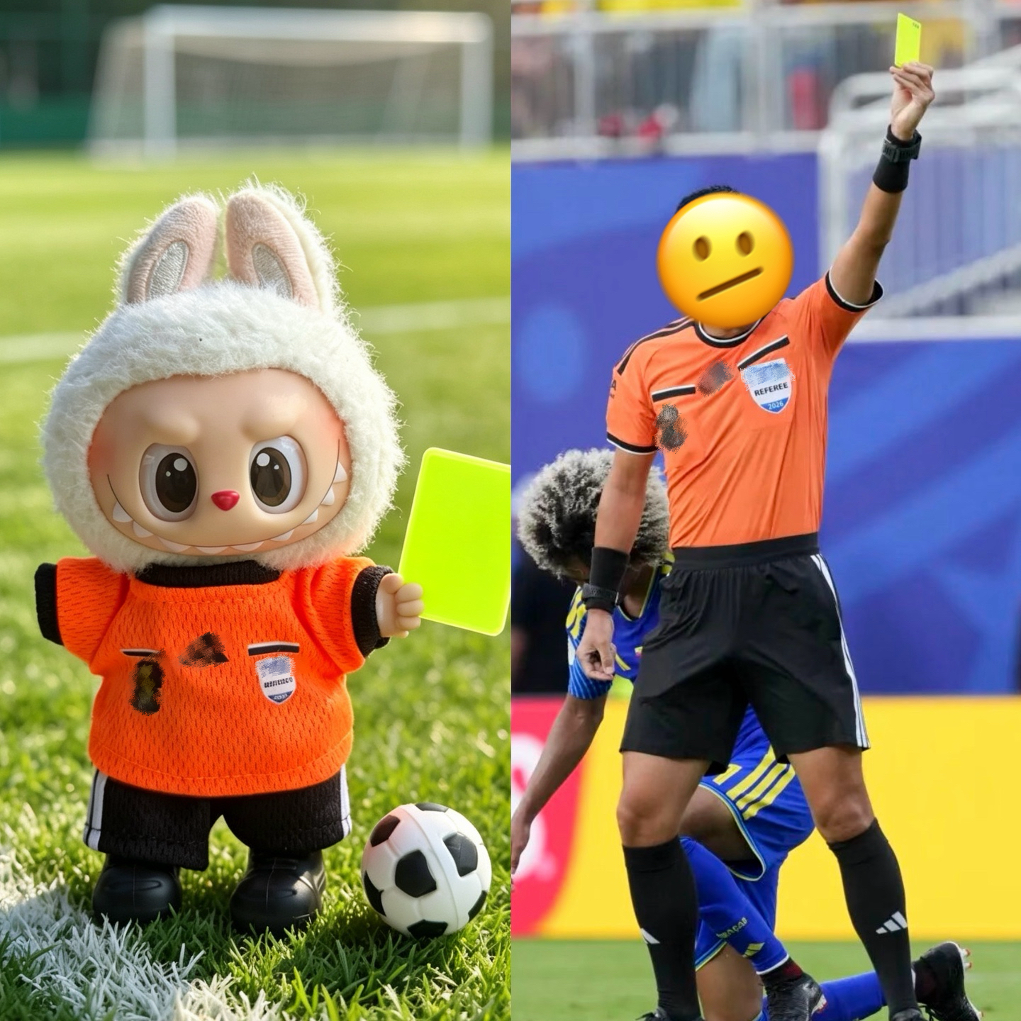 International Soccer Referee Uniform Set – Fits 17cm Labubu (Generations 1, 2, and 3)