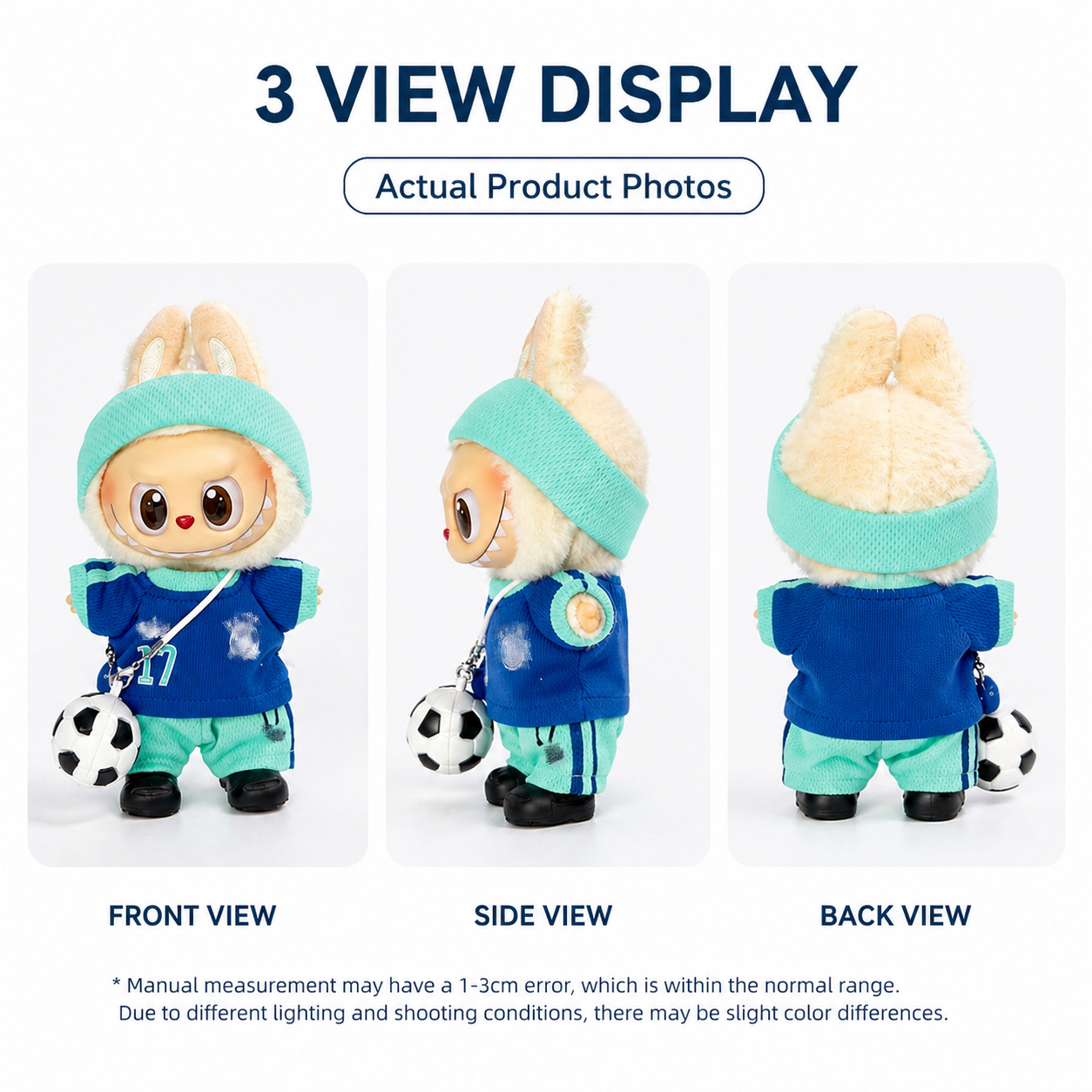 Germany Soccer Jersey Doll Clothes for 15-17cm Labubu Dolls,5 pcs Set Mini Football Uniform for 6 inch doll
