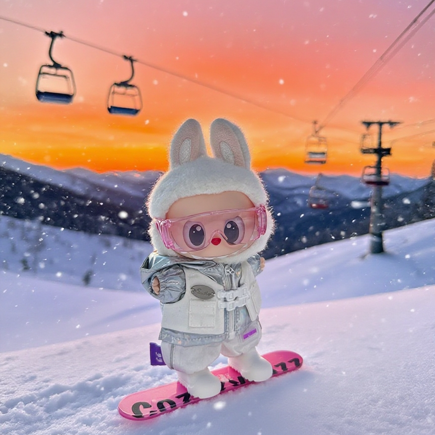 Ski Snowboarding Clothes for 15-17cm Labubu Doll, 5 Pcs Doll's Sports Luxury Outfits Clothes