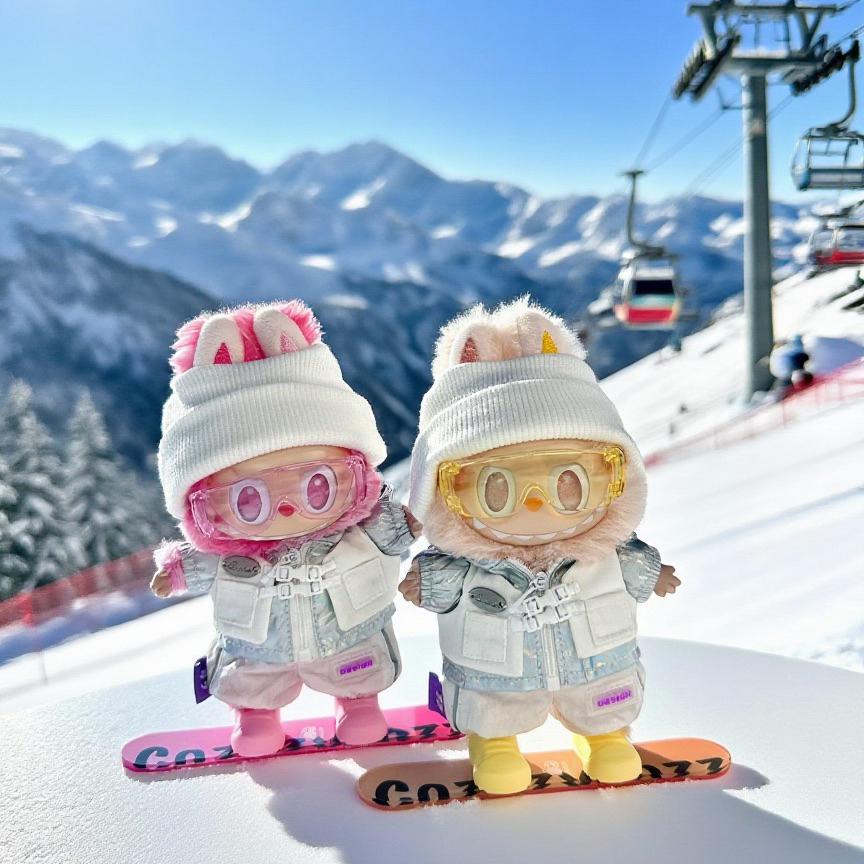 Ski Snowboarding Clothes for 15-17cm Labubu Doll, 5 Pcs Doll's Sports Luxury Outfits Clothes