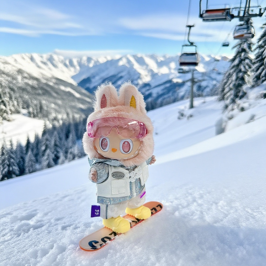 Ski Snowboarding Clothes for 15-17cm Labubu Doll, 5 Pcs Doll's Sports Luxury Outfits Clothes