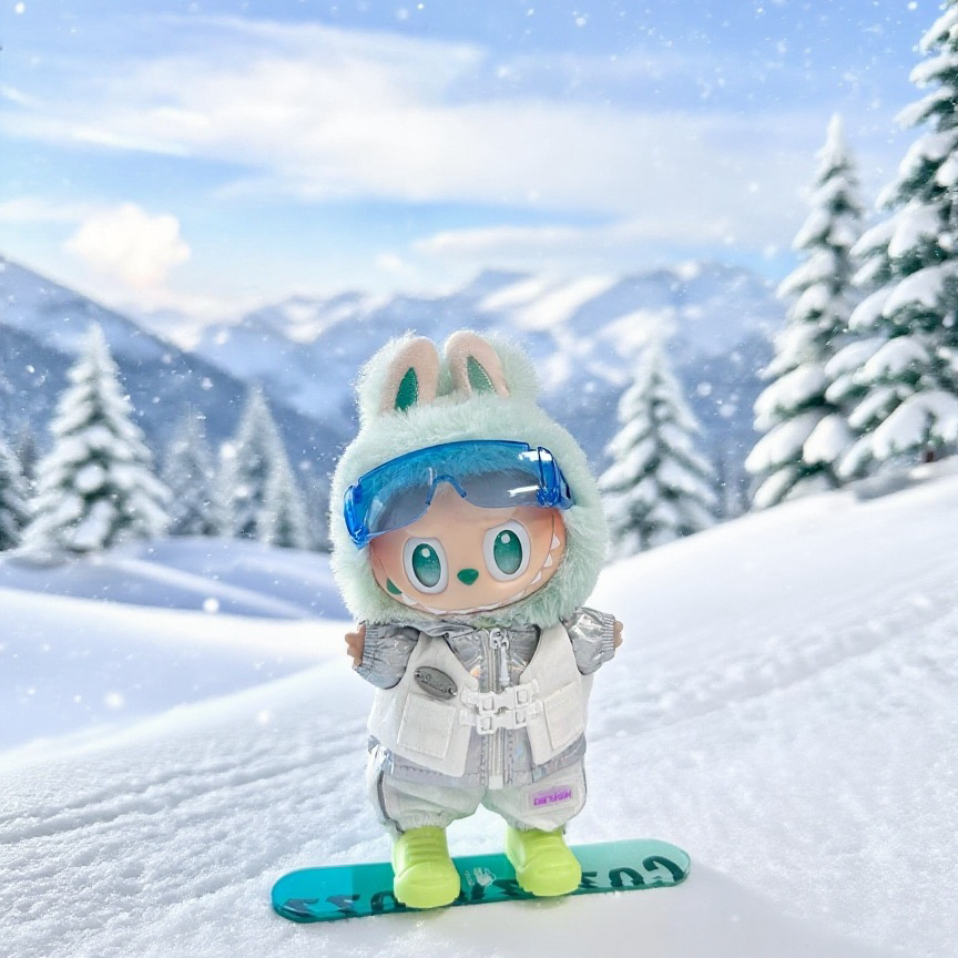 Ski Snowboarding Clothes for 15-17cm Labubu Doll, 5 Pcs Doll's Sports Luxury Outfits Clothes
