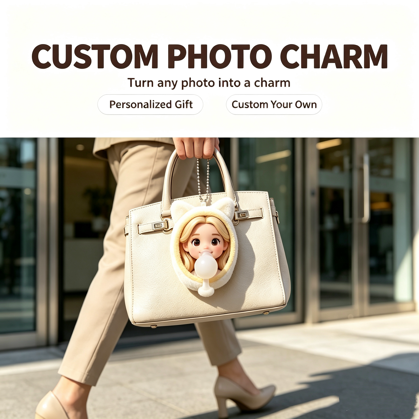 Custom Photo Squeaking Bubble Keychain - Personalized Picture Plush Bag Charm & Funny Car Mirror Hanging Ornament, Unique Stress Relief Squeaky Pendant Gag Gift for Friends, Couples & Pet Lovers