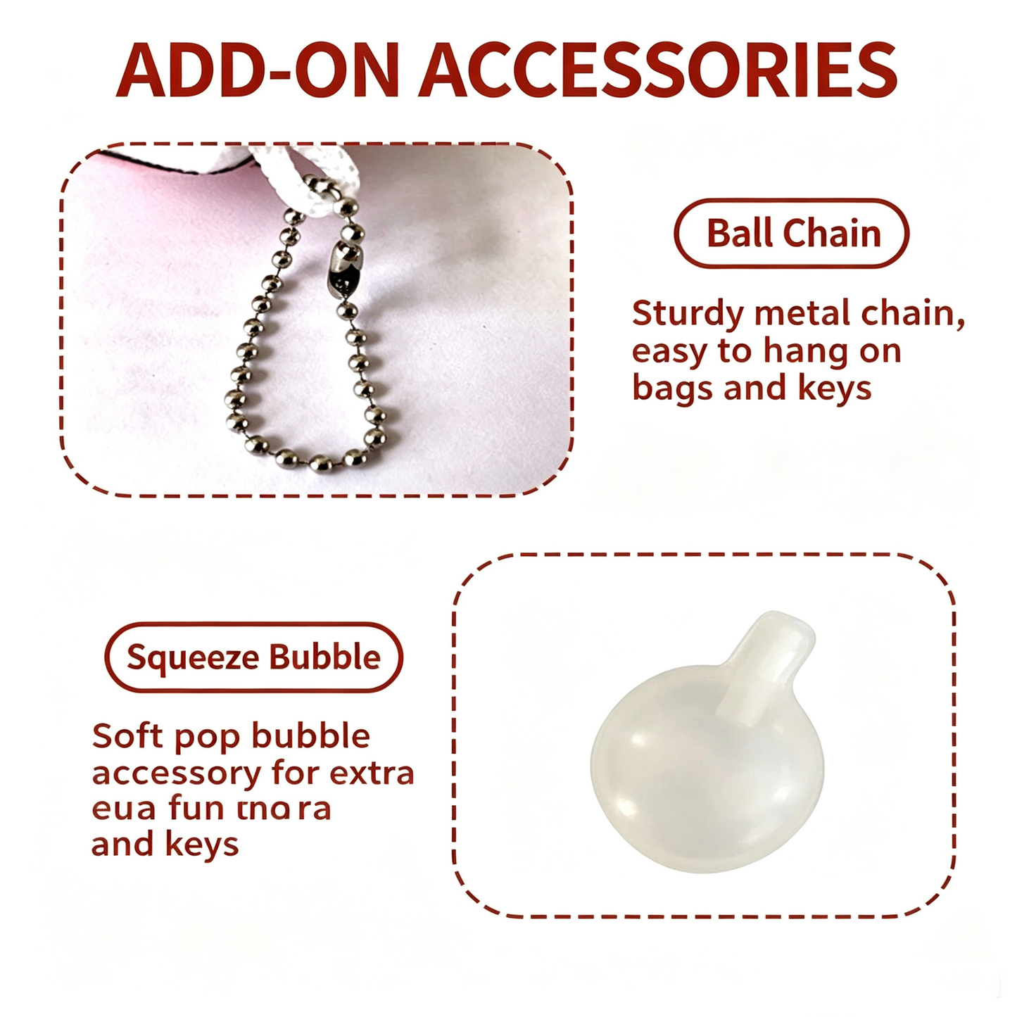 Custom Photo Squeaking Bubble Keychain - Personalized Picture Plush Bag Charm & Funny Car Mirror Hanging Ornament, Unique Stress Relief Squeaky Pendant Gag Gift for Friends, Couples & Pet Lovers