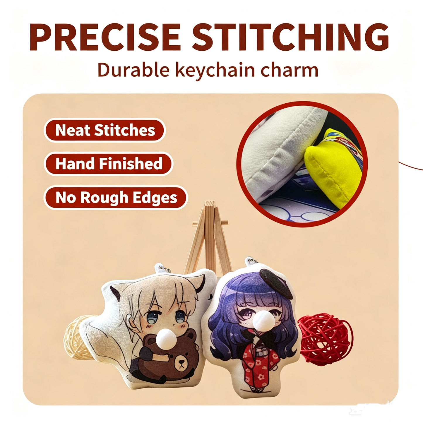 Custom Photo Squeaking Bubble Keychain - Personalized Picture Plush Bag Charm & Funny Car Mirror Hanging Ornament, Unique Stress Relief Squeaky Pendant Gag Gift for Friends, Couples & Pet Lovers