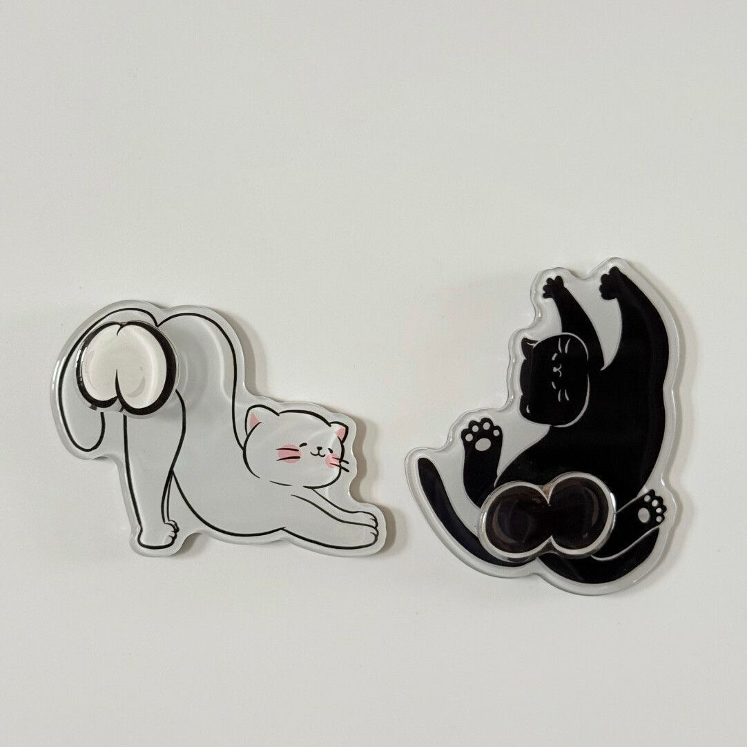 Funny Rotating Cat Balls Refrigerator Magnets, Cute Spinning Cat Butt Acrylic Fridge Magnet Set, Novelty Hilarious Fidget Stress Relief Decor Gag