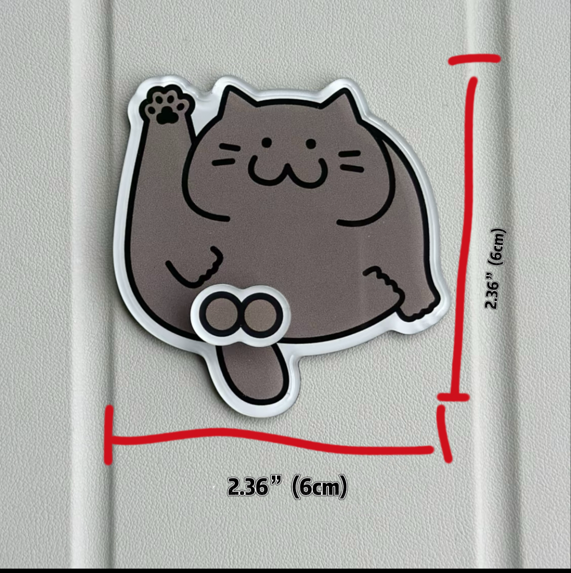 Funny Rotating Cat Balls Refrigerator Magnets, Cute Spinning Cat Butt Acrylic Fridge Magnet Set, Novelty Hilarious Fidget Stress Relief Decor Gag