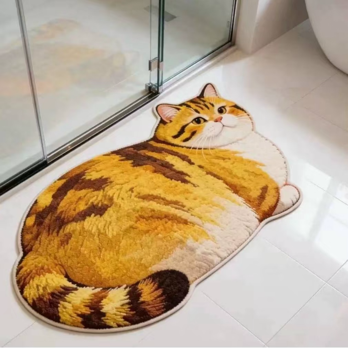 3D Realistic Dog Shaped Bath Mat & Floor Rug - Ultra Soft Absorbent Plush Area Rug, Non-Slip Cute Animal Shaped Door Mat
