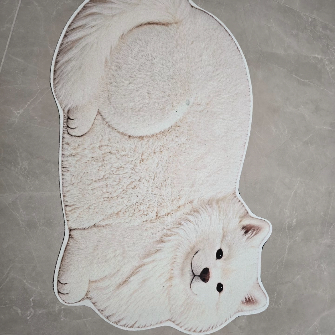 3D Realistic Dog Shaped Bath Mat & Floor Rug - Ultra Soft Absorbent Plush Area Rug, Non-Slip Cute Animal Shaped Door Mat