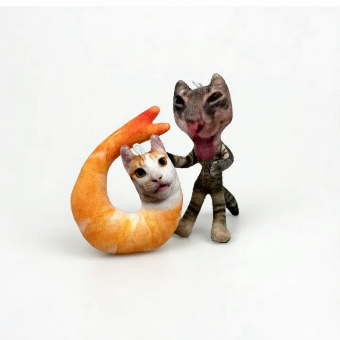 Funny Meme Cat Bendy Doll Collection, Poseable Weird Cat Plush Figure with Keychain Loop, Quirky Internet Culture Desk Decor, Flexible Novelty Collectible Gift for Cat Lovers