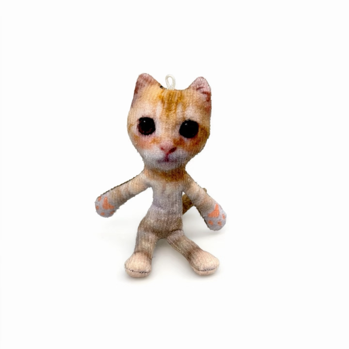 Funny Meme Cat Bendy Doll Collection, Poseable Weird Cat Plush Figure with Keychain Loop, Quirky Internet Culture Desk Decor, Flexible Novelty Collectible Gift for Cat Lovers