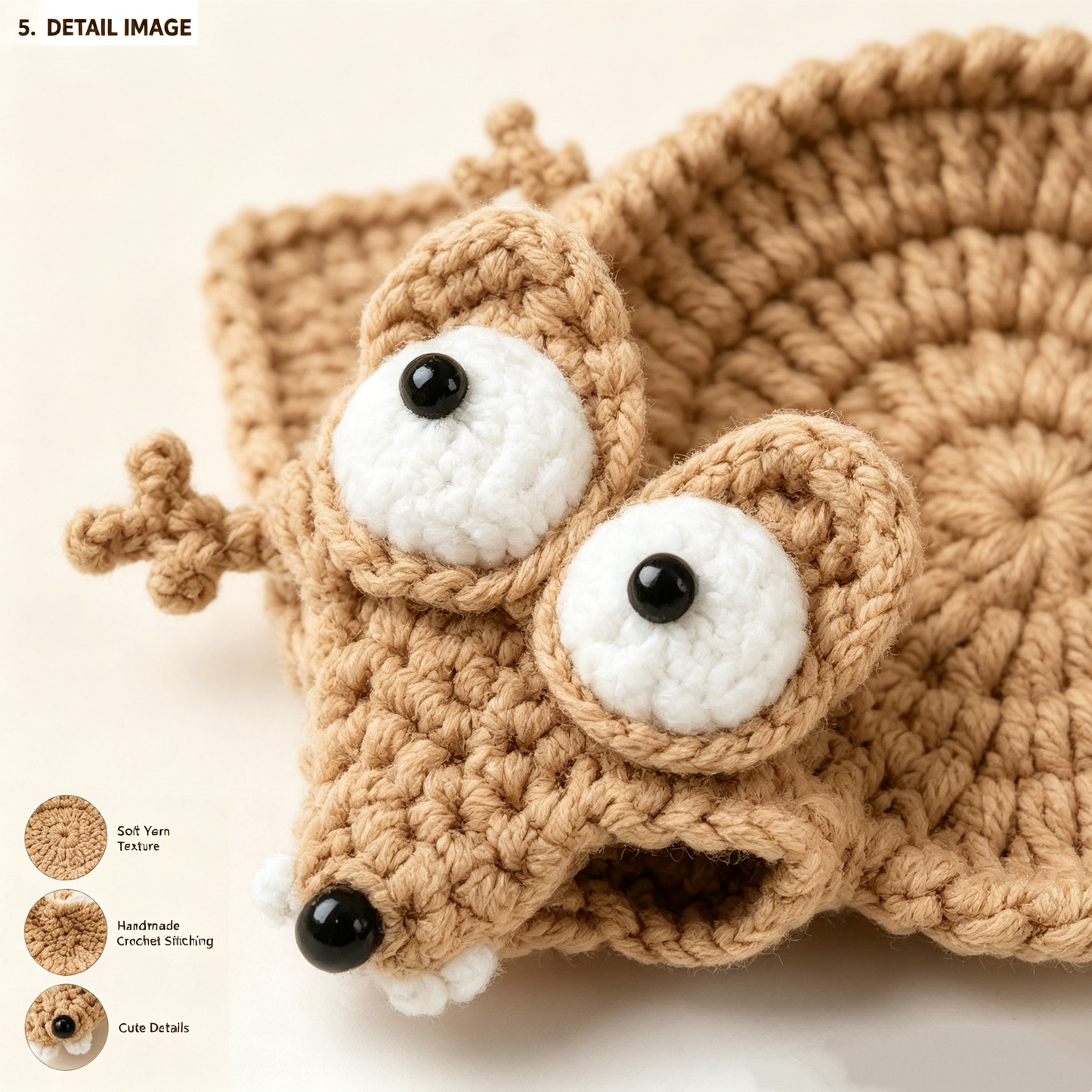 Handmade Crochet Coaster, Funny Animal Drink Coasters for Coffee Cup, Cute Yarn Woven Desk Decor, Unique Home Office Table Accessories Gift