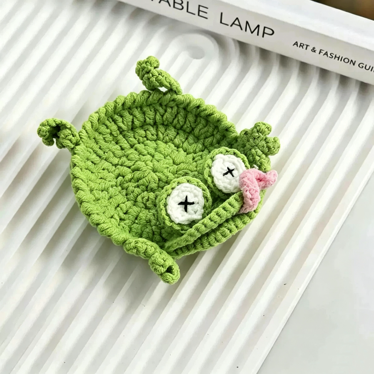 Handmade Crochet Coaster, Funny Animal Drink Coasters for Coffee Cup, Cute Yarn Woven Desk Decor, Unique Home Office Table Accessories Gift