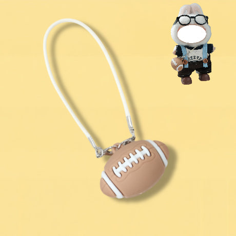 Mini Rugby Training Accessories for 12-17cm Plush Dolls | Removable Sports Equipment Set