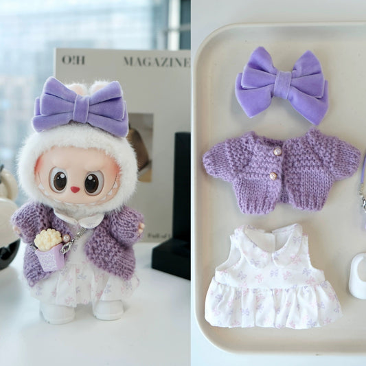 Purple Butterfly Outfit for 15–17cm collectible dolls