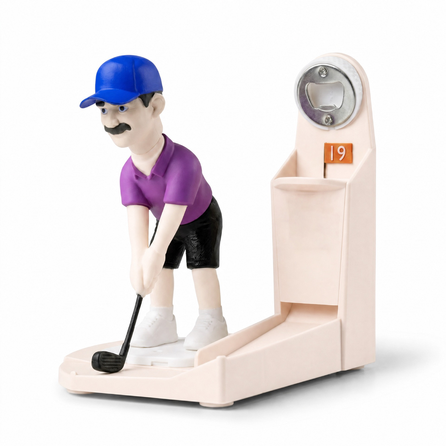 Sports Bottle Opener & Bottle Cap Launcher, Funny Beer Cap Shooting Game with Character Figurine, Novelty Bar Accessory, Unique Gifts for Men, Dad, Husband, Sports & Golf Lovers