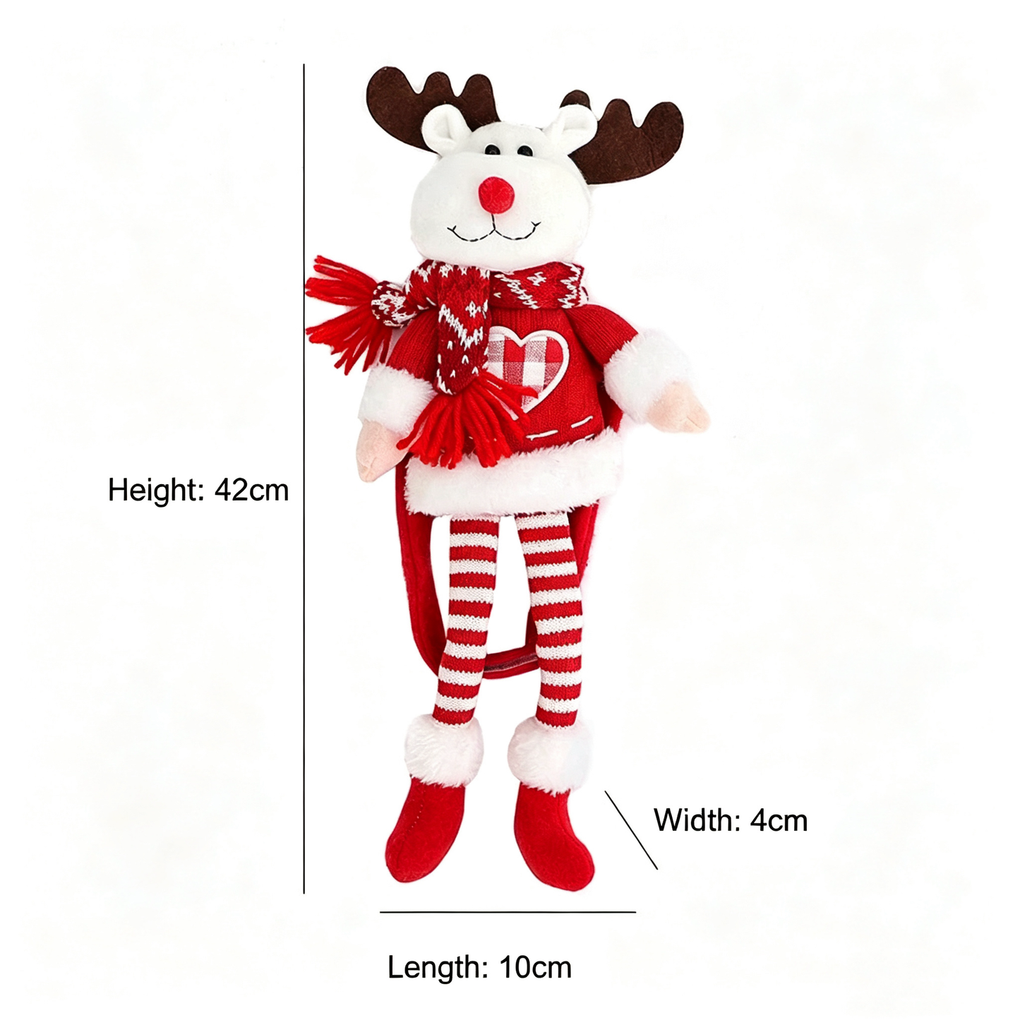 Elk Style Christmas Curtain Tiebacks, 2PCS Plush Holiday Curtain Holders with Wraparound Arms and Legs, No-Drill Festive Window Decorations