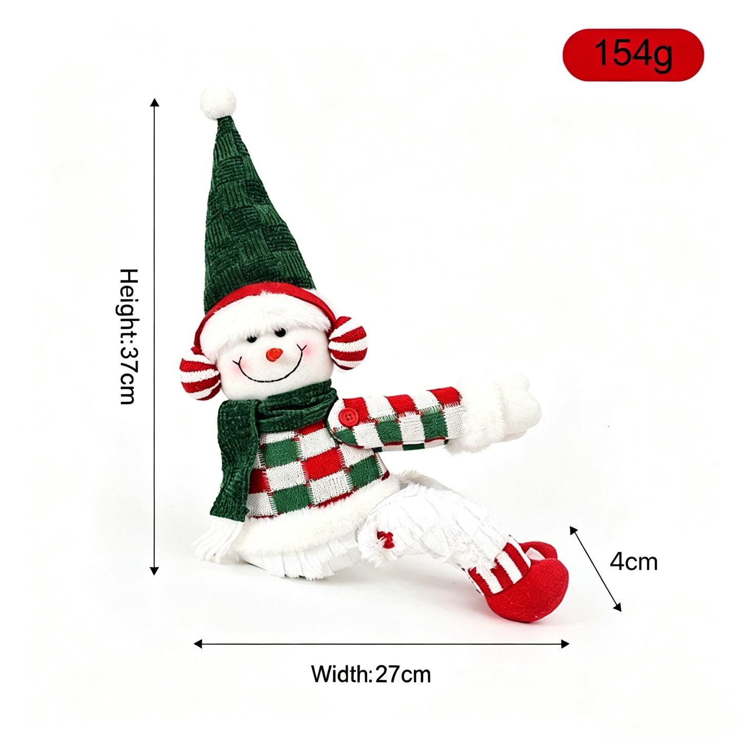 Snowman Style Christmas Curtain Tiebacks, 2PCS Plush Holiday Curtain Holders with Wraparound Arms and Legs, No-Drill Festive Window Decorations for Living Room, Bedroom and Holiday Home Décor