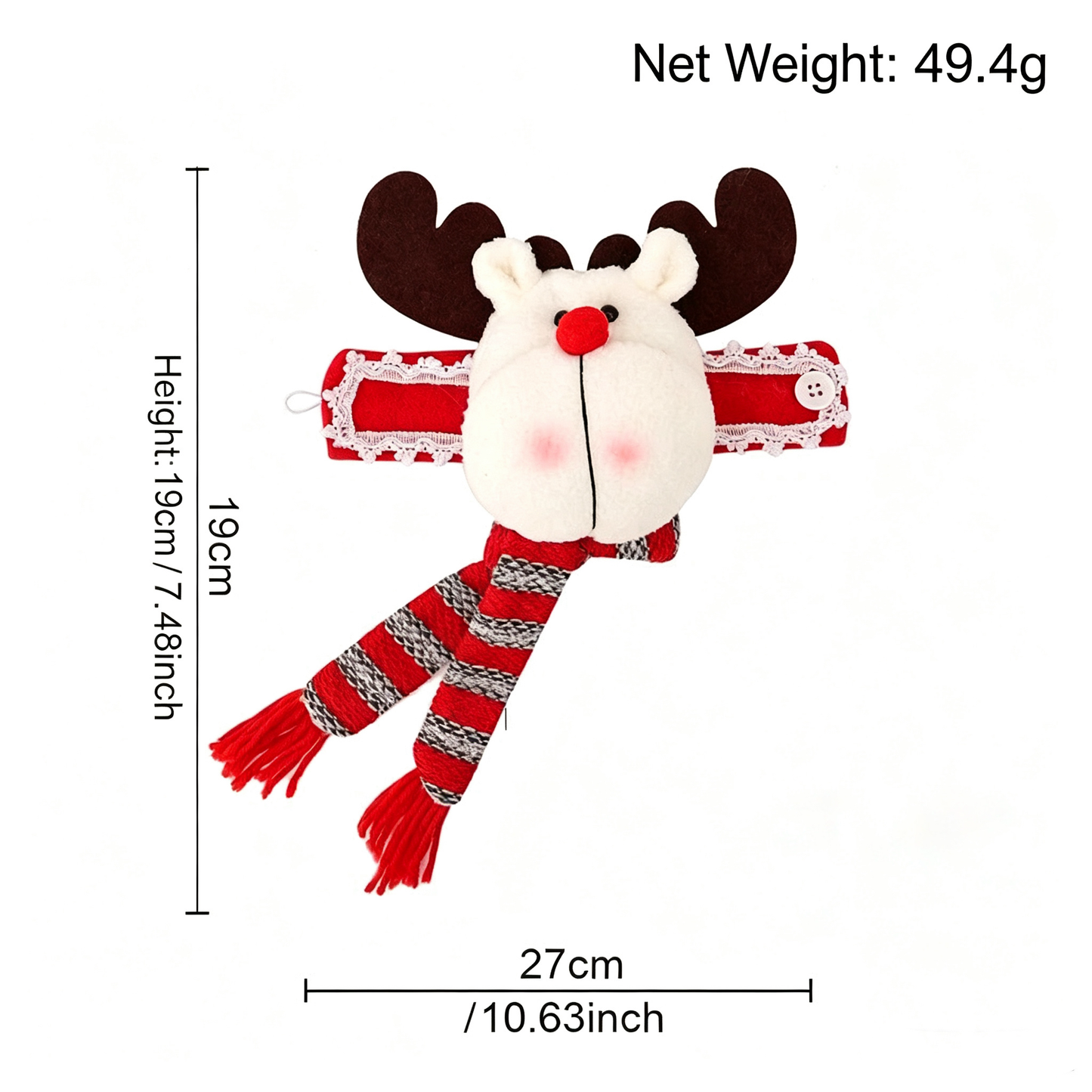 Elk Style Christmas Curtain Tiebacks, 2PCS Plush Holiday Curtain Holders with Wraparound Arms and Legs, No-Drill Festive Window Decorations