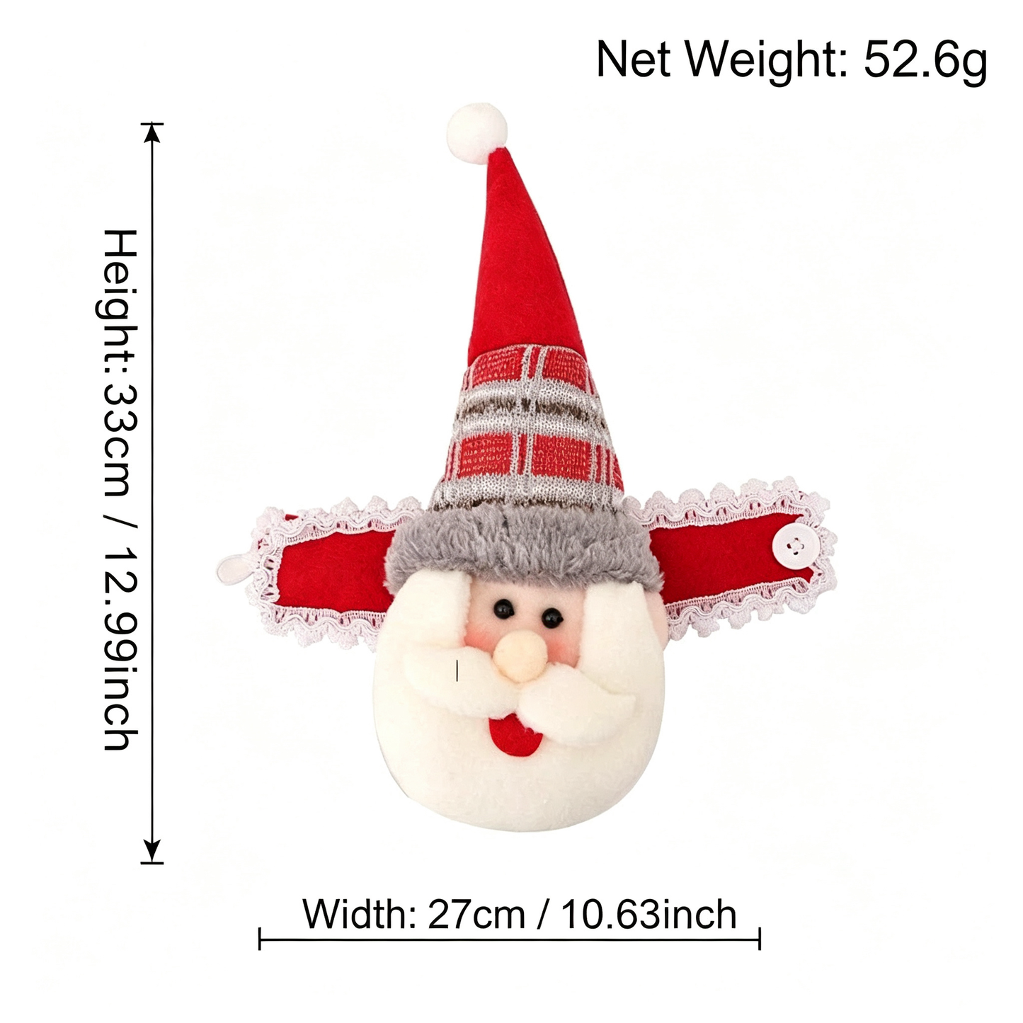 Santa Christmas Curtain Tiebacks, 2PCS Plush Holiday Curtain Holders with Wraparound Arms and Legs, No-Drill Festive Window Decorations for Living Room, Bedroom and Holiday Home Décor