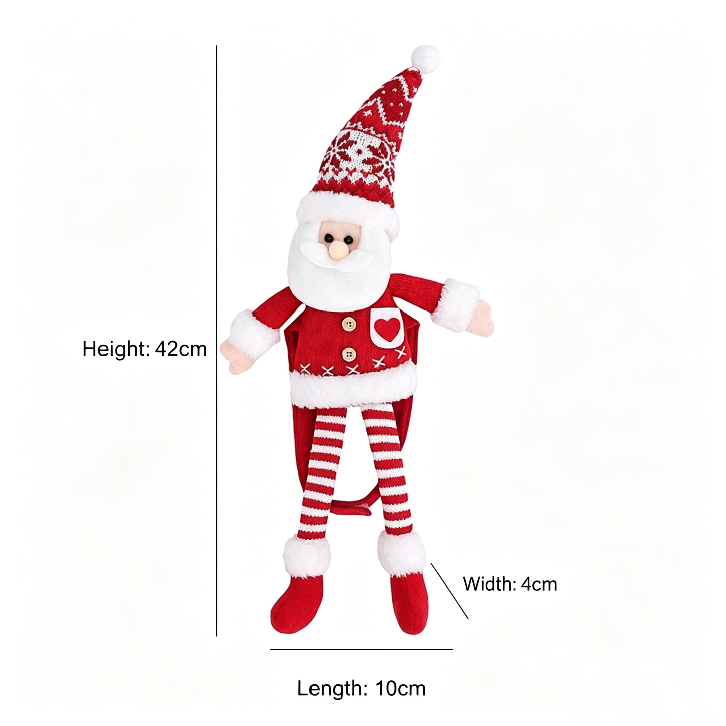 Santa Christmas Curtain Tiebacks, 2PCS Plush Holiday Curtain Holders with Wraparound Arms and Legs, No-Drill Festive Window Decorations for Living Room, Bedroom and Holiday Home Décor