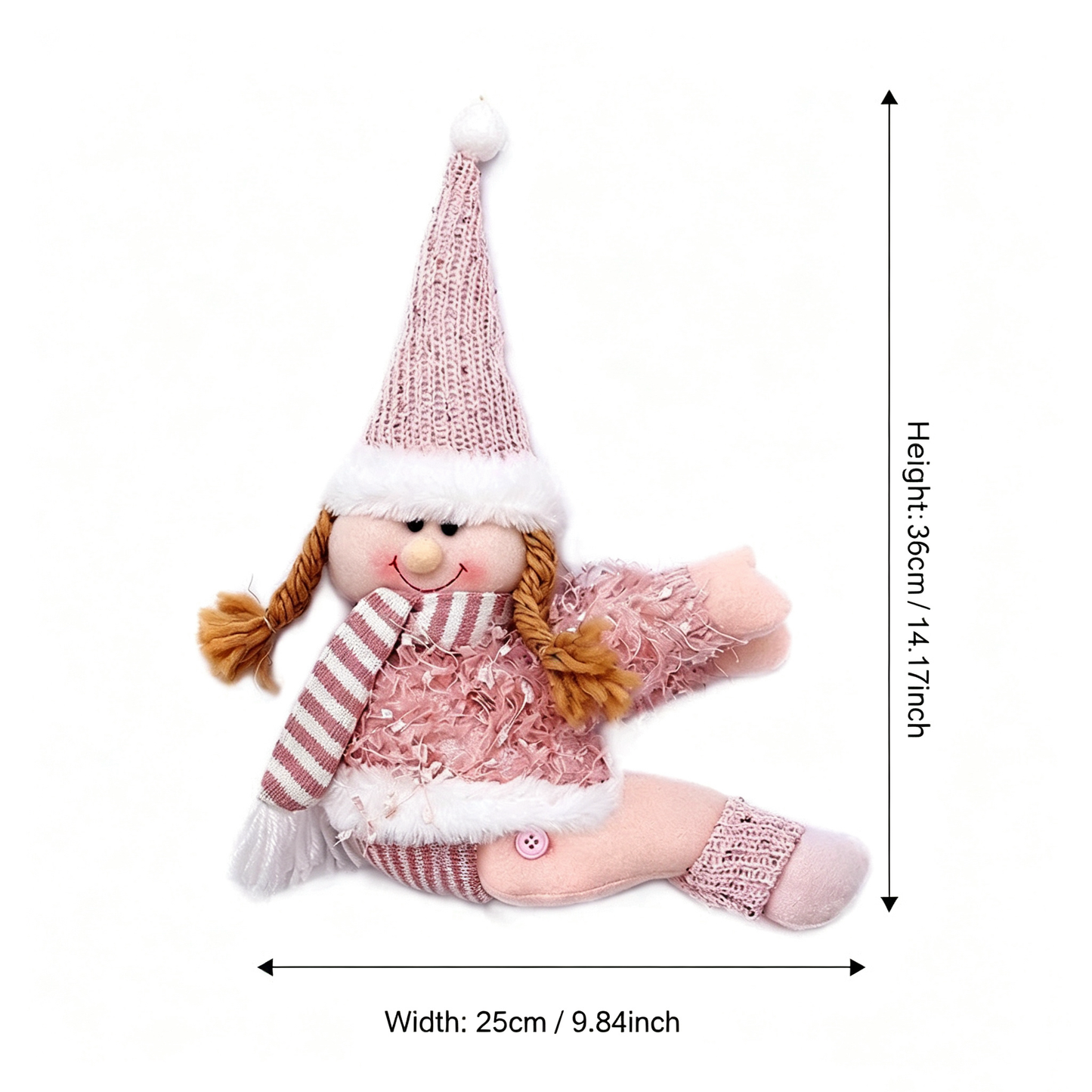 Snowman Style Christmas Curtain Tiebacks, 2PCS Plush Holiday Curtain Holders with Wraparound Arms and Legs, No-Drill Festive Window Decorations for Living Room, Bedroom and Holiday Home Décor