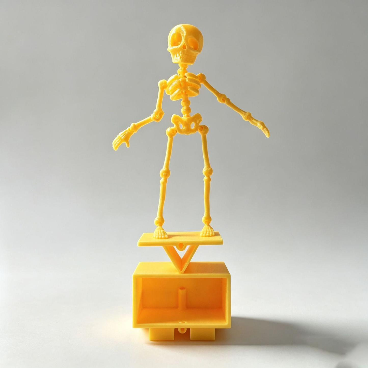 Dancing Skeleton Aquarium Ornament with USB Air Pump, 3D Printed Articulated Fish Tank Bubbler, Air-Powered Moving Skeleton Decor with Airline Tubing, Approx. 5.5 Inch