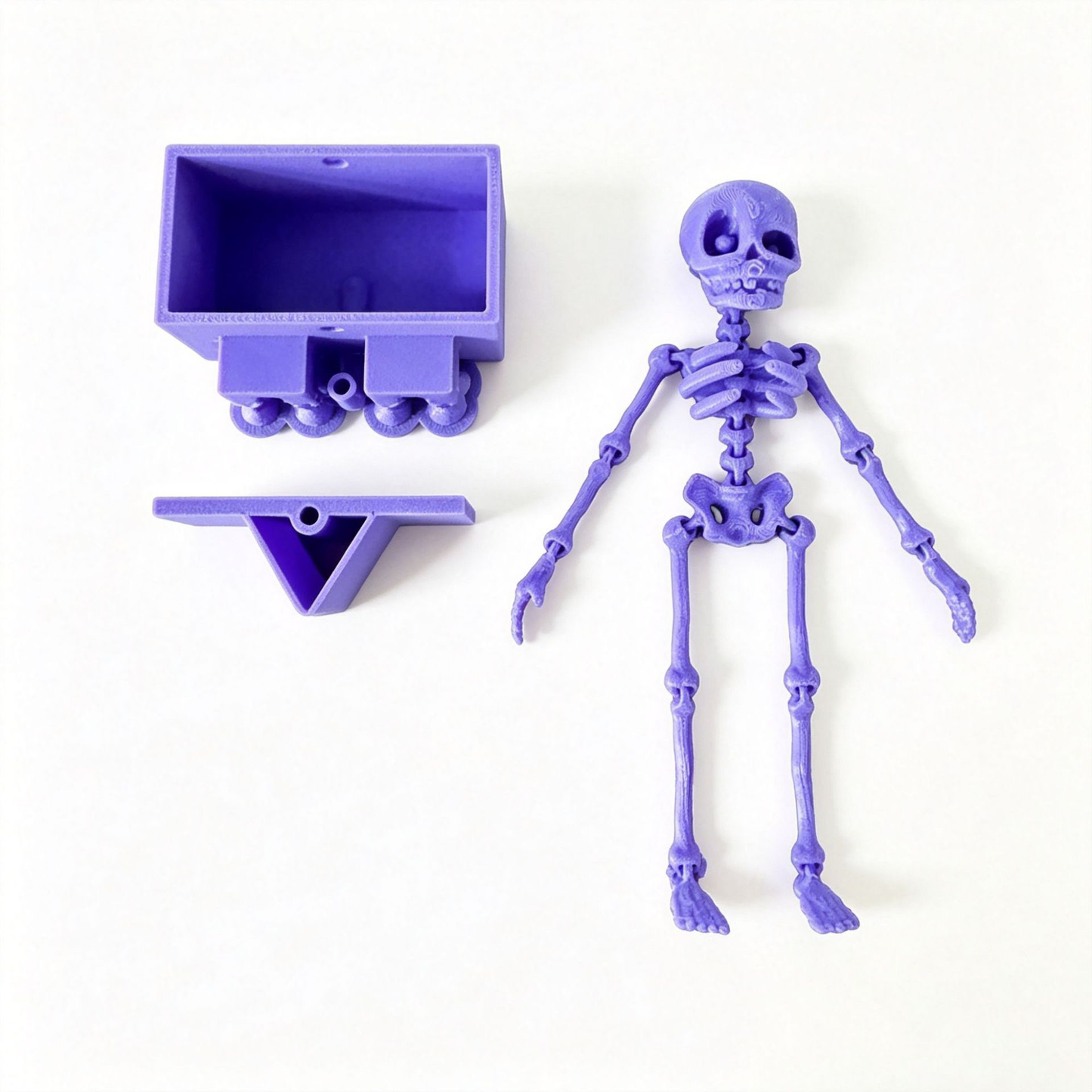 Dancing Skeleton Aquarium Ornament with USB Air Pump, 3D Printed Articulated Fish Tank Bubbler, Air-Powered Moving Skeleton Decor with Airline Tubing, Approx. 5.5 Inch