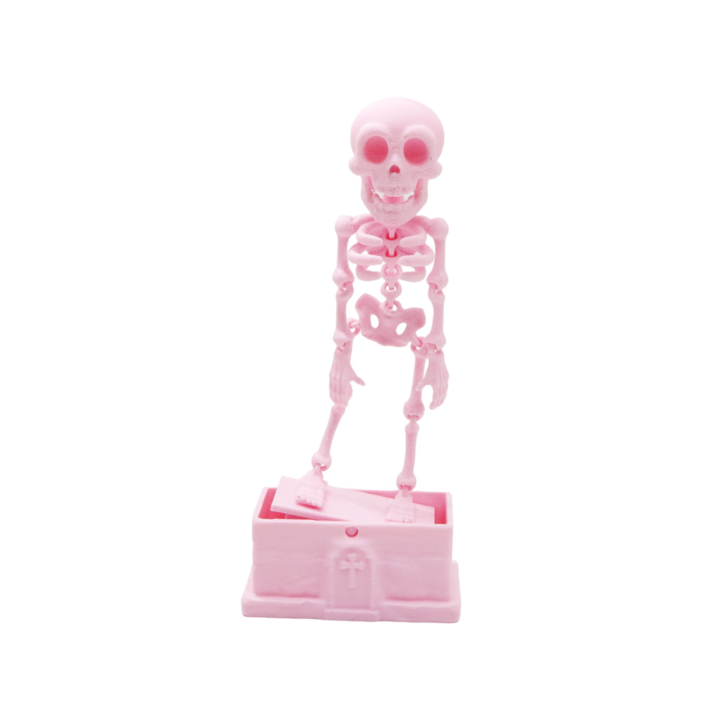 Dancing Skeleton Aquarium Ornament with USB Air Pump, 3D Printed Articulated Fish Tank Bubbler, Air-Powered Moving Skeleton Decor with Airline Tubing, Approx. 5.5 Inch