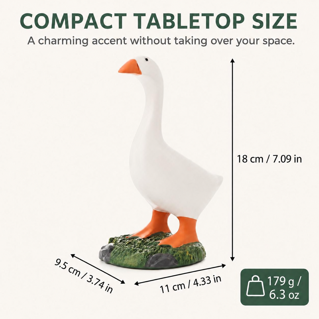 MOFABIA Magnetic Goose Key Holder, 7 Inch Plaster Desk Goose Statue with Magnetic Beak, Funny Key Organizer and Metal Accessory Hanger for Entryway, Office and Home Decor