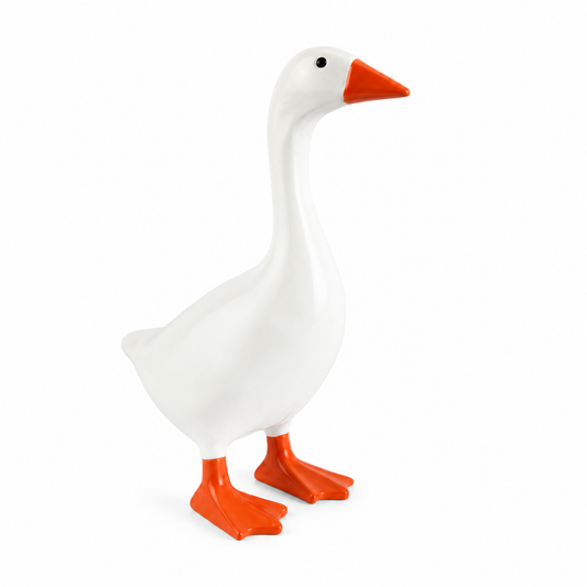 MOFABIA Magnetic Goose Key Holder, 7 Inch Plaster Desk Goose Statue with Magnetic Beak, Funny Key Organizer and Metal Accessory Hanger for Entryway, Office and Home Decor