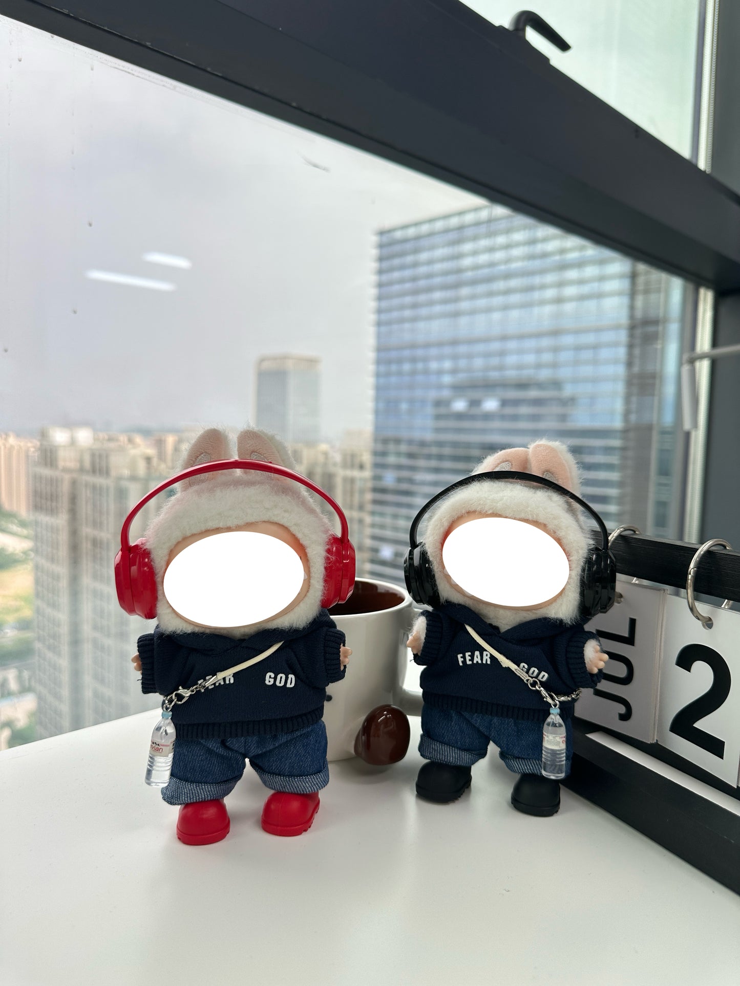 Street Boy Clothes for 15-17cm Labubu Doll, 5 Pcs Doll's Street Wear Outfits