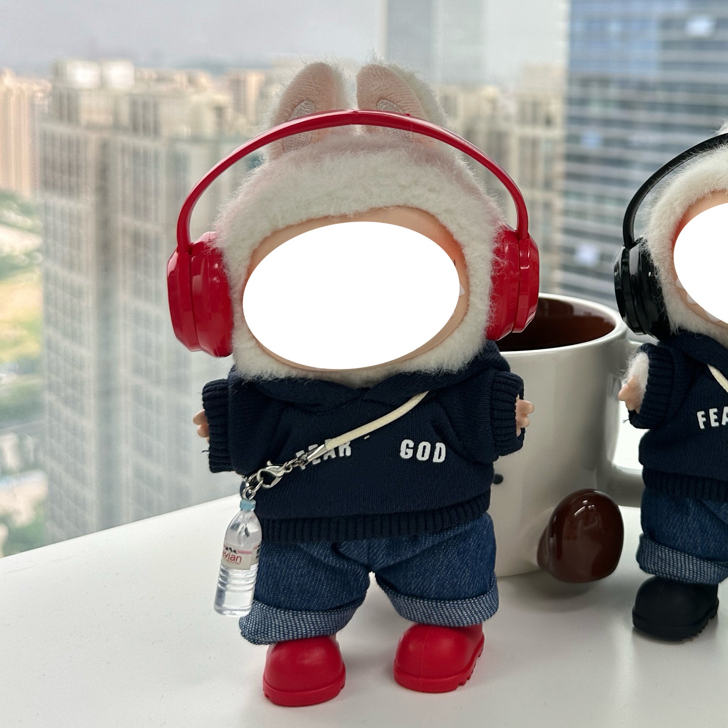 Street Boy Clothes for 15-17cm Labubu Doll, 5 Pcs Doll's Street Wear Outfits