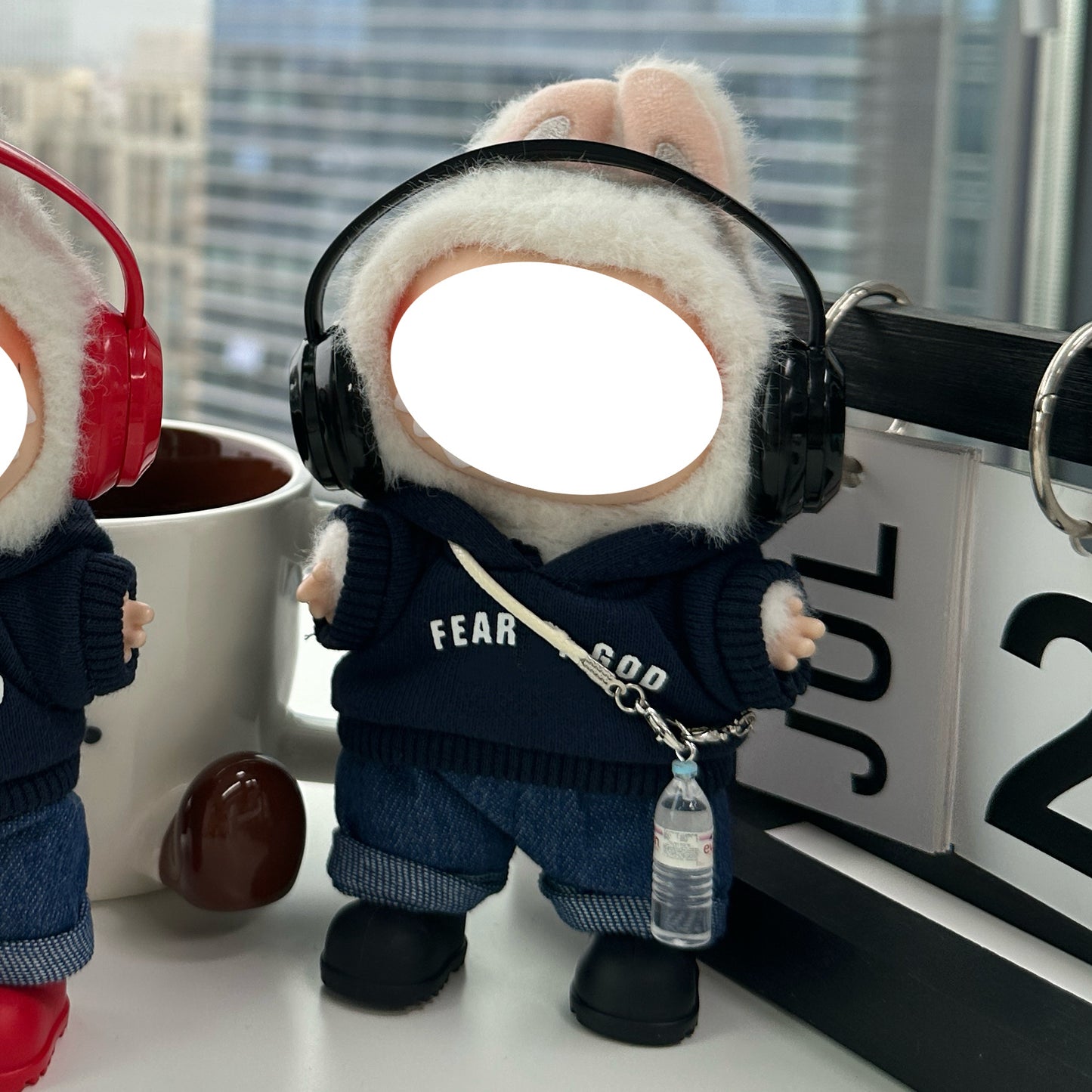 Street Boy Clothes for 15-17cm Labubu Doll, 5 Pcs Doll's Street Wear Outfits